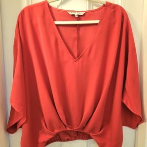 Trina Turk Red Dolman Sleeve Blouse